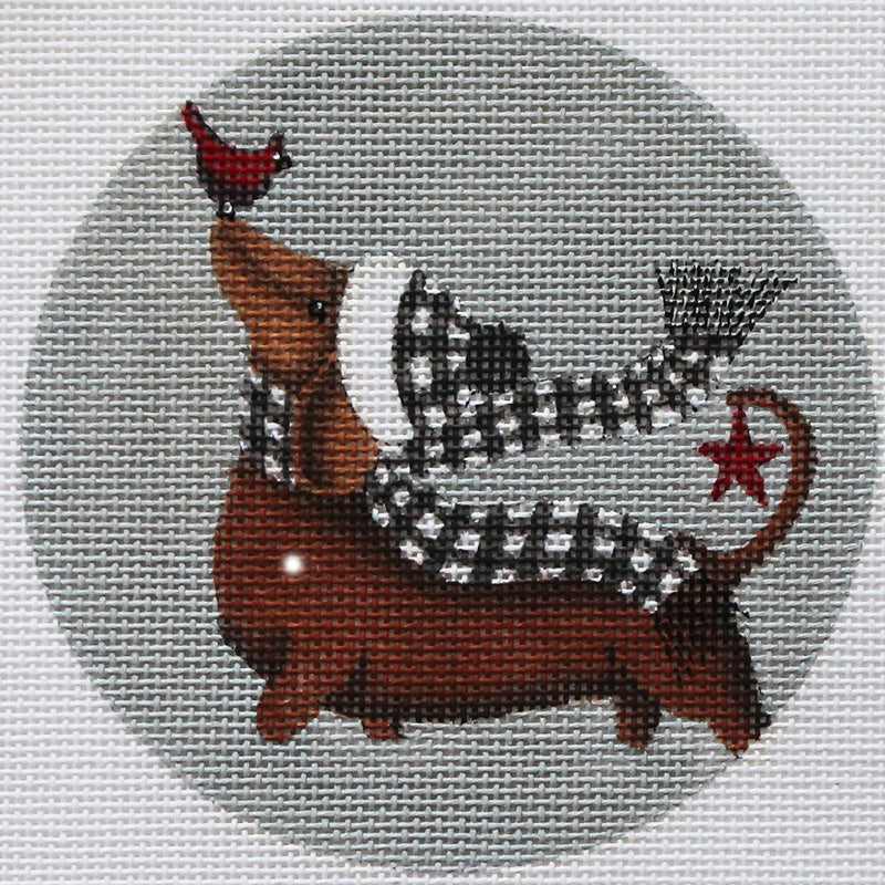 Ornament Dachshund Elf PLD Needlepoint Designs