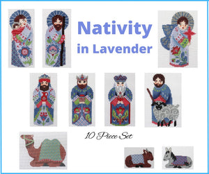 The Nativity Series in Lavender: 10 Piece set