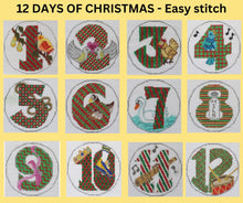 Load image into Gallery viewer, 12 DAYS OF XMAS EASY STITCH: 5 GOLDEN RINGS

