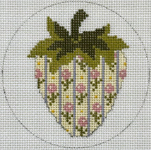 Load image into Gallery viewer, Strawberries: White flowers on Blue-- AC 195
