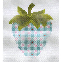 Load image into Gallery viewer, Strawberries: White flowers on Blue-- AC 195
