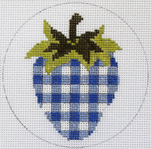 Load image into Gallery viewer, Strawberries: White flowers on Blue-- AC 195
