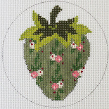 Load image into Gallery viewer, Strawberries: White flowers on Blue-- AC 195
