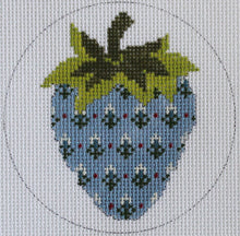 Load image into Gallery viewer, Strawberries: White flowers on Blue-- AC 195
