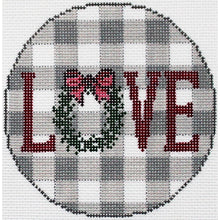 Load image into Gallery viewer, Gingham ornament - LOVE
