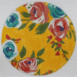 Roses on Yellow Ornament