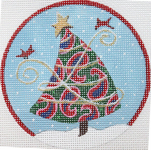 Paisley Tree With Red  Trim