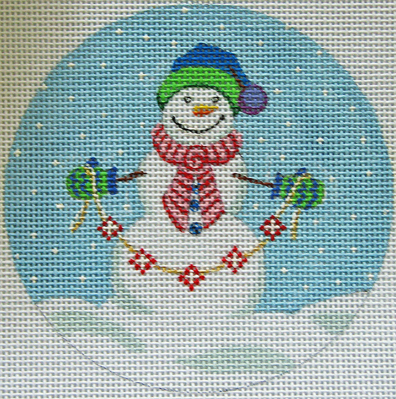 Snowman with garland Ornament