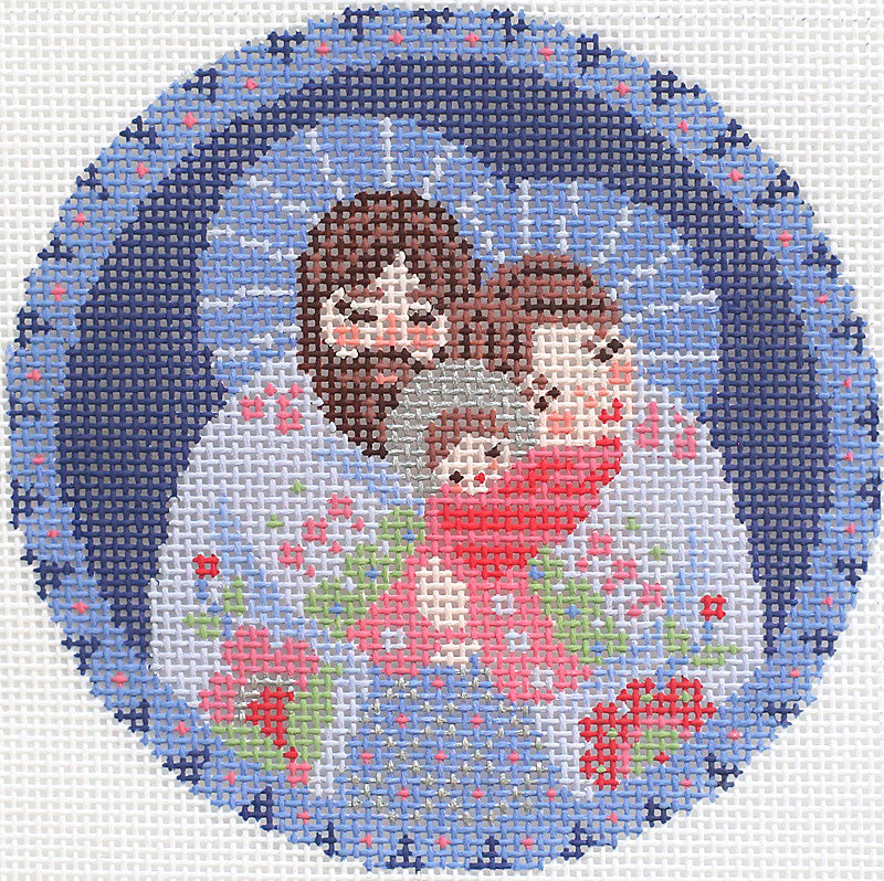 The Holy Family ornament in lavender