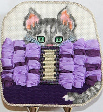 Load image into Gallery viewer, Grey Kitten In Purple Clutch
