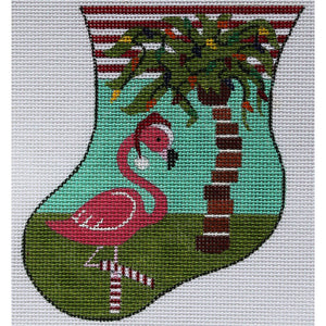Flamingo With Palm Tree  Mini Stocking