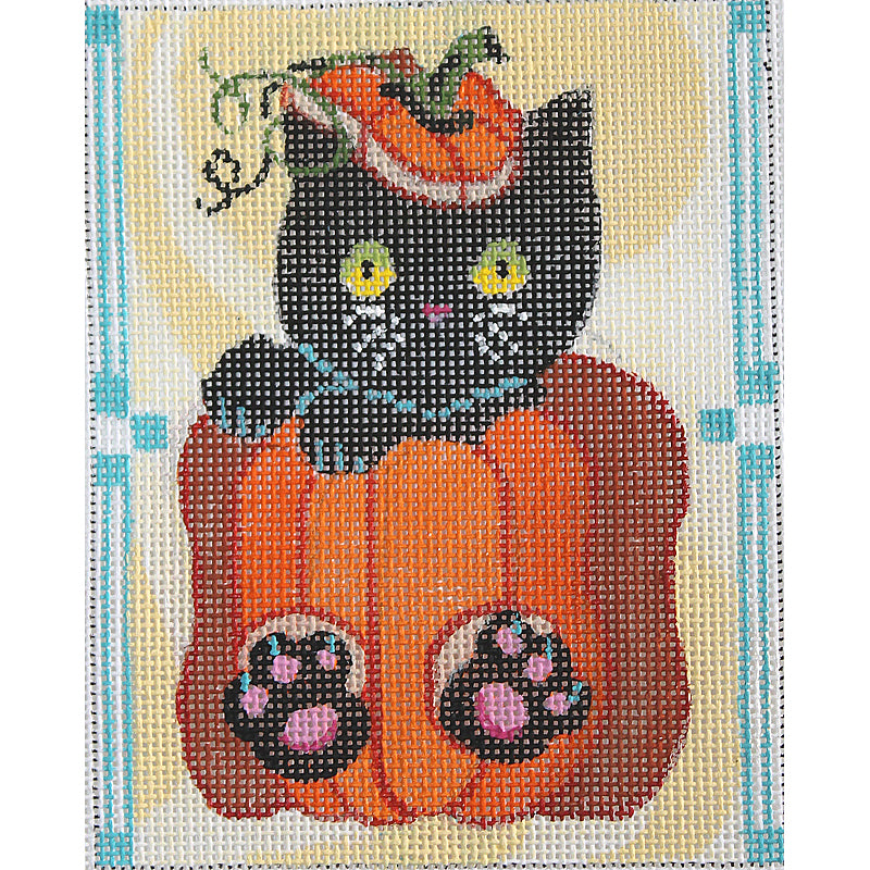 Black Cat In Pumpkin