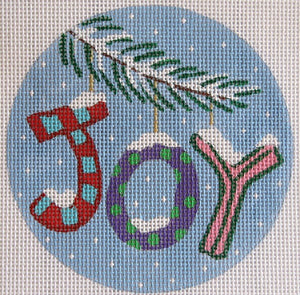 Christmas Words Ornament: "Joy" In Pinks