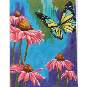 Pink Daisies and Butterfly