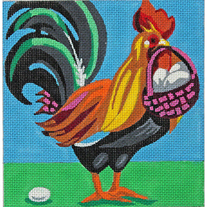 Rooster With Egg Basket