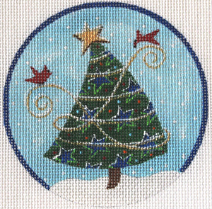 Whimsical Tree With Blue Stars