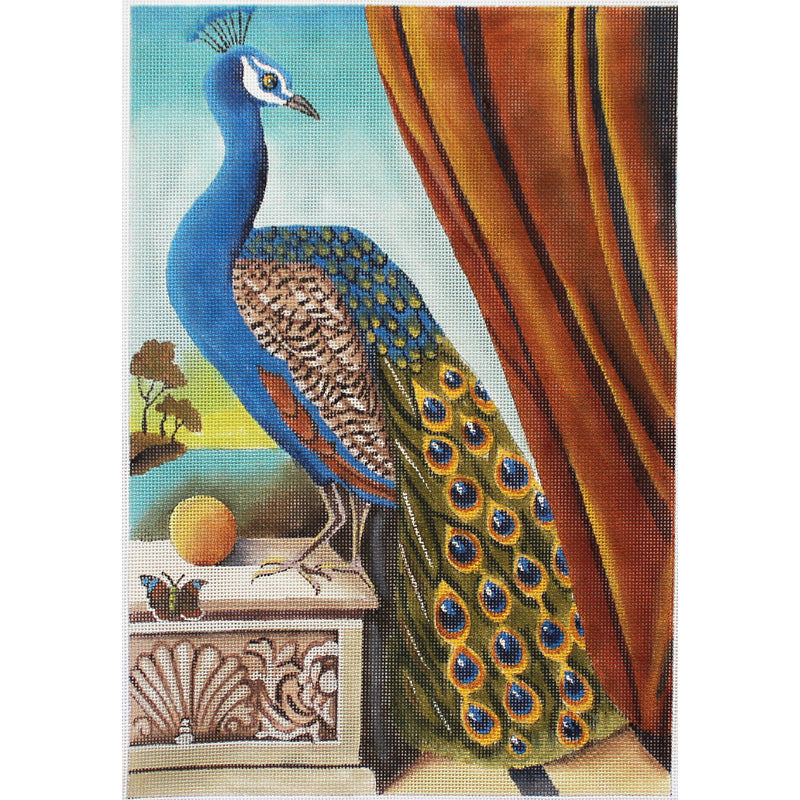 Peacock on a pedestal