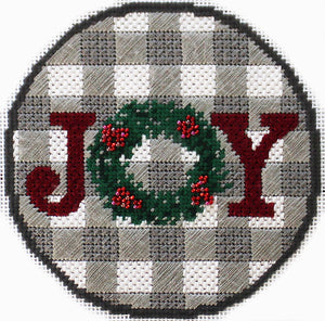 Gingham ornament - JOY