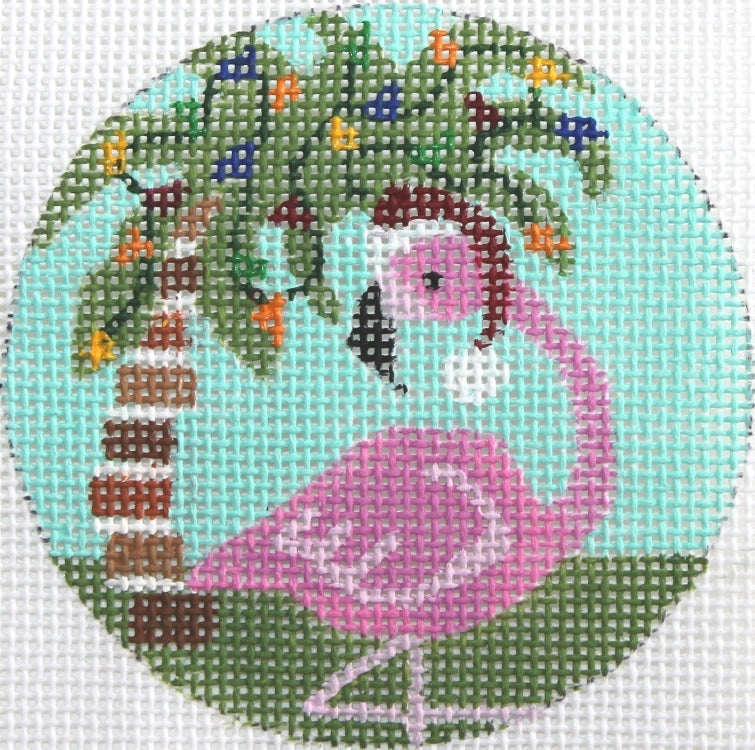 Flamingo With Palm Tree Ornament